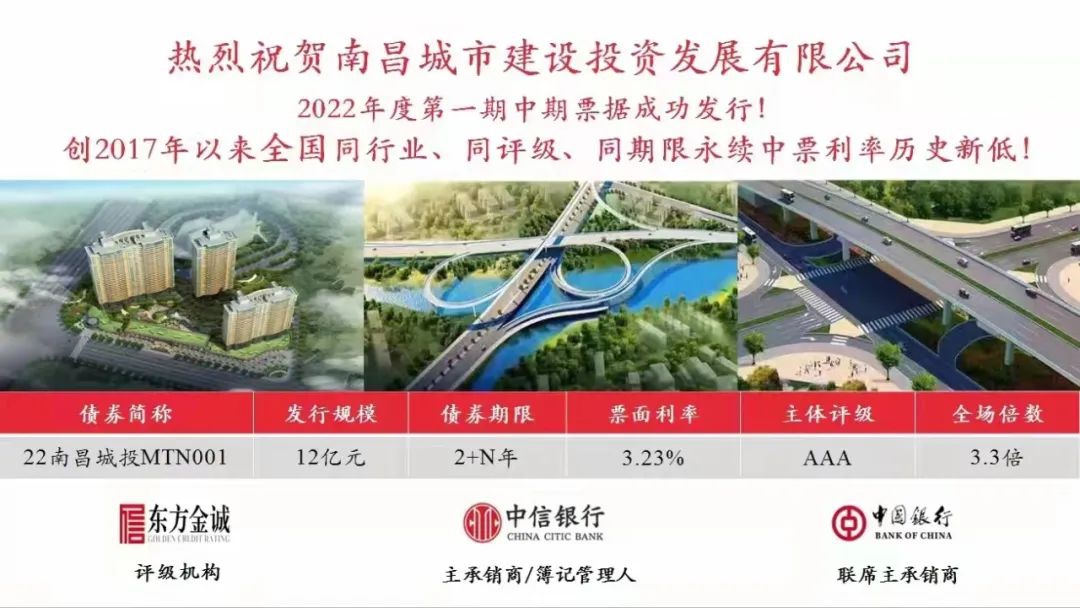 2022首戰(zhàn)告捷！南昌城投集團(tuán)成功發(fā)行12億元中期票據(jù)